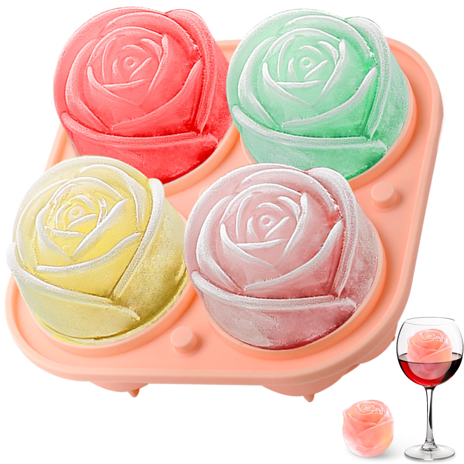 Kitchen Gadgets Plus - Moldes de Hielo de Silicona 3D
